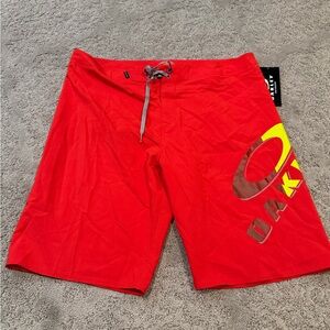 Oakley Bold Red Swim Board Shorts